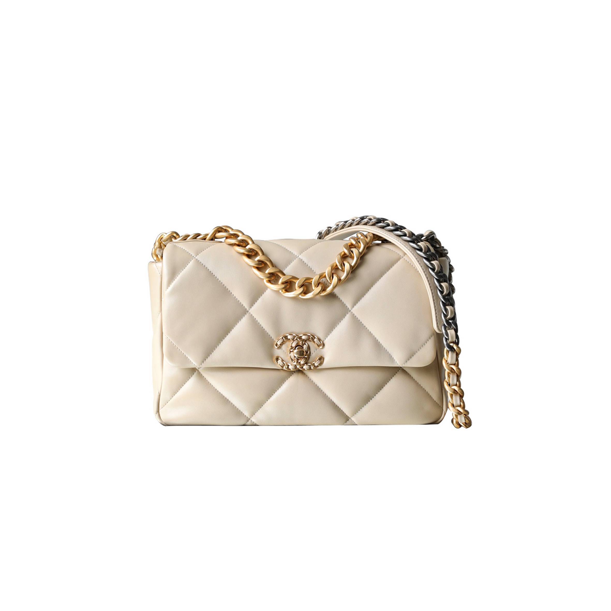 CHANEL MASTER 19 BAG MEDIUM CHAIN FLIP APRICOT AS1161 (30*20*10cm)